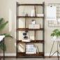 Preview: ARDEBO.de - Bücherregal 5 Böden Räuchereiche 76x32x158 cm Holzwerkstoff