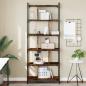 Preview: ARDEBO.de - B?cherregal 6 B?den R?uchereiche 76x32x192 cm Holzwerkstoff
