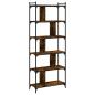 Preview: B?cherregal 6 B?den R?uchereiche 76x32x192 cm Holzwerkstoff