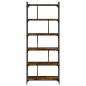 Preview: B?cherregal 6 B?den R?uchereiche 76x32x192 cm Holzwerkstoff