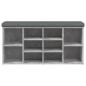 Preview: Schuhbank Betongrau 102x32x50 cm Holzwerkstoff