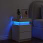 Preview: Nachttisch mit LED-Leuchten Weiß 35x39x55 cm