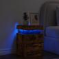 Preview: Nachttisch mit LED-Leuchten Räuchereiche 35x39x55 cm