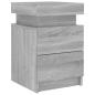Preview: Nachttisch mit LED-Leuchten Grau Sonoma 35x39x55 cm