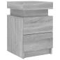 Preview: Nachttische mit LED-Leuchten 2 Stk. Grau Sonoma 35x39x55 cm