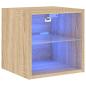 Preview: TV-Wandschrank mit LED-Leuchten Sonoma-Eiche 30x28,5x30 cm