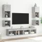Preview: TV-Wandschränke mit LED-Leuchten 2 Stk. Betongrau 30x28,5x30 cm