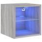 Preview: TV-Wandschrank mit LED-Leuchten Grau Sonoma 30x28,5x30 cm