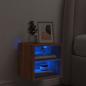 Preview: TV-Wandschrank mit LED-Leuchten Braun Eichen-Optik 30x28,5x30cm