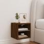Preview: TV-Wandschrank mit LED-Leuchten Braun Eichen-Optik 30x28,5x30cm