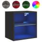 Preview: Wand-Nachttisch mit LED-Leuchten Schwarz