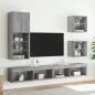 Preview: Wand-Nachttisch mit LED-Leuchten Grau Sonoma