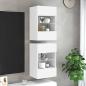 Preview: ARDEBO.de - Wandschränke mit LED-Leuchten für TV 2 Stk. Weiß 40x30x60,5 cm