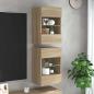 Preview: ARDEBO.de - Wandschränke mit LED-Leuchten für TV 2 Stk. Sonoma-Eiche