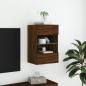 Preview: TV-Wandschrank mit LED-Leuchten Braun Eichen-Optik 40x30x60,5cm