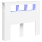 Preview: LED-Kopfteil Weiß 120x18,5x103,5 cm Holzwerkstoff