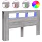 Preview: LED-Kopfteil Grau Sonoma 160x18,5x103,5 cm Holzwerkstoff