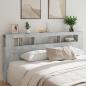 Preview: LED-Kopfteil Betongrau 220x18,5x103,5 cm Holzwerkstoff