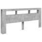 Preview: LED-Kopfteil Betongrau 220x18,5x103,5 cm Holzwerkstoff