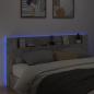 Preview: LED-Kopfteil mit Ablage Betongrau 220x16,5x103,5 cm