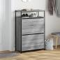 Preview: Schuhschrank Grau Sonoma 75x34x112 cm Holzwerkstoff
