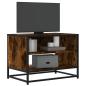 Preview: ARDEBO.de - TV-Schrank Räuchereiche 61x40x46 cm Holzwerkstoff und Metall
