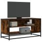 Preview: ARDEBO.de - TV-Schrank Räuchereiche 91x40x46 cm Holzwerkstoff und Metall