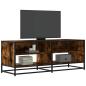Preview: ARDEBO.de - TV-Schrank Räuchereiche 120,5x40x46 cm Holzwerkstoff und Metall