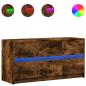Preview: TV-Schrank mit LED-Beleuchtung Räuchereiche 100x34x50 cm