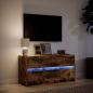 Preview: TV-Schrank mit LED-Beleuchtung Räuchereiche 100x34x50 cm