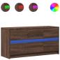 Preview: TV-Schrank mit LED-Beleuchtung Braun Eichen-Optik 100x34x50 cm