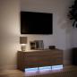 Preview: TV-Schrank LED Braun Eichen-Optik 97x34x40 cm Holzwerkstoff