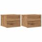 Preview: Wand-Nachttische 2 Stk. Artisan-Eiche 40x32x30 cm