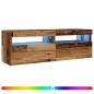 Preview: TV-Schrank mit LED Altholz-Optik 120x35x40 cm Holzwerkstoff