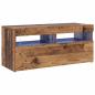 Preview: TV-Schrank mit LED-Leuchten Altholz-Optik 90x35x40 cm