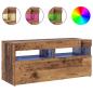 Preview: TV-Schrank mit LED-Leuchten Altholz-Optik 90x35x40 cm