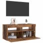 Preview: TV-Schrank mit LED-Leuchten Altholz-Optik 90x35x40 cm