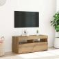 Preview: ARDEBO.de - TV-Schrank mit LED-Leuchten Artisan-Eiche 90x35x40 cm