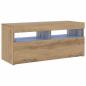 Preview: TV-Schrank mit LED-Leuchten Artisan-Eiche 90x35x40 cm