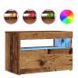 Preview: TV-Schrank mit LED-Leuchten Altholz-Optik 60x35x40 cm