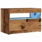 Preview: TV-Schrank mit LED-Leuchten Altholz-Optik 60x35x40 cm