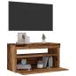 Preview: TV-Schrank mit LED-Leuchten Altholz-Optik 75x35x40 cm