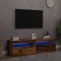 Preview: ARDEBO.de - TV-Schränke mit LED-Leuchten 2 Stk. Altholz-Optik Holzwerkstoff