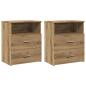 Preview: Nachttische 2 Stk. Artisan-Eiche 50x32x60 cm Holzwerkstoff