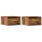Preview: Wand-Nachttische 2 Stk. Altholz-Optik 35x35x20 cm