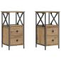 Preview: Nachttische 2 Stk. Artisan-Eiche 34x35,5x70 cm Holzwerkstoff