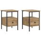 Preview: Nachttische 2 Stk. Artisan-Eiche 34x36x50 cm Holzwerkstoff