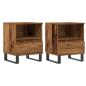 Preview: Nachttische 2 Stk. Altholz-Optik 40x35x50 cm Holzwerkstoff