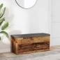 Preview: ARDEBO.de - Sitzbank mit Stauraum Altholz-Optik 102x42x45 cm Holzwerkstoff