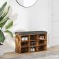 Preview: ARDEBO.de - Schuhbank Altholz-Optik 82x32x50 cm Holzwerkstoff